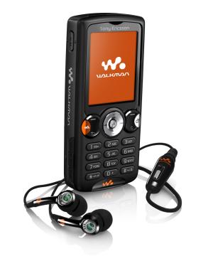 Sony Ericsson W810i mobile phone with earphones